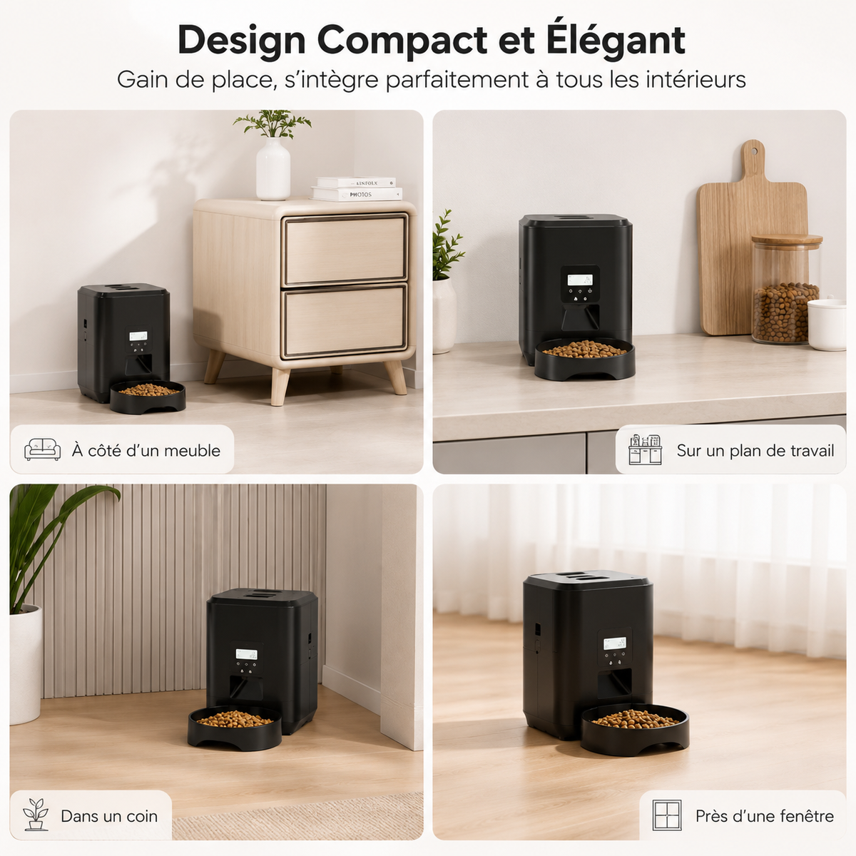 Distributeur Automatique Connecté pour Chat – Contrôle WiFi, Programmation Intelligente et Bol Inox