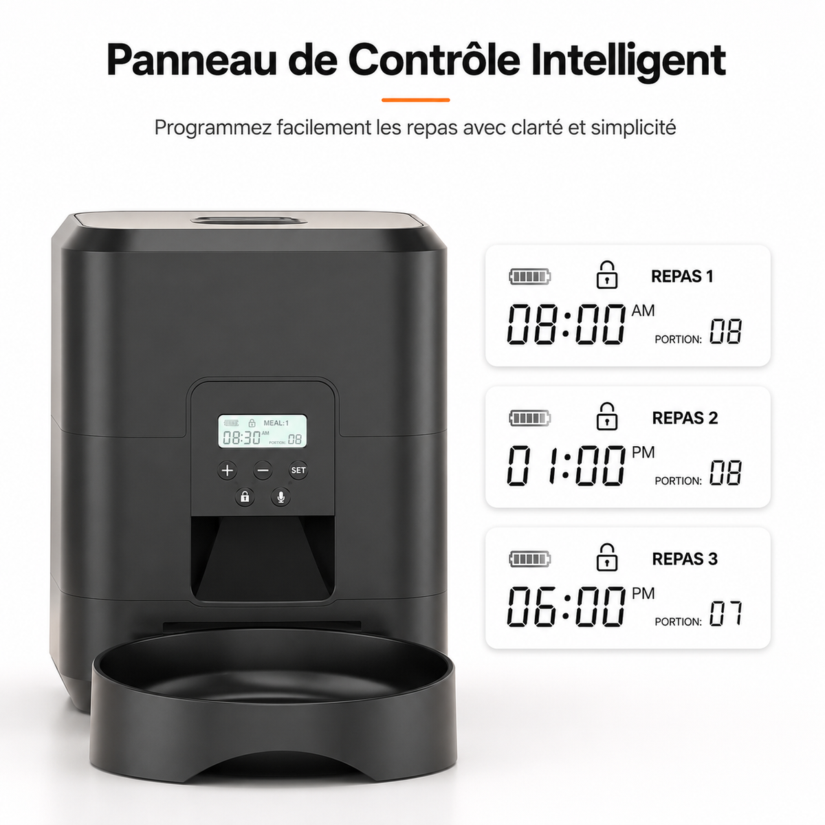 Distributeur Automatique Connecté pour Chat – Contrôle WiFi, Programmation Intelligente et Bol Inox