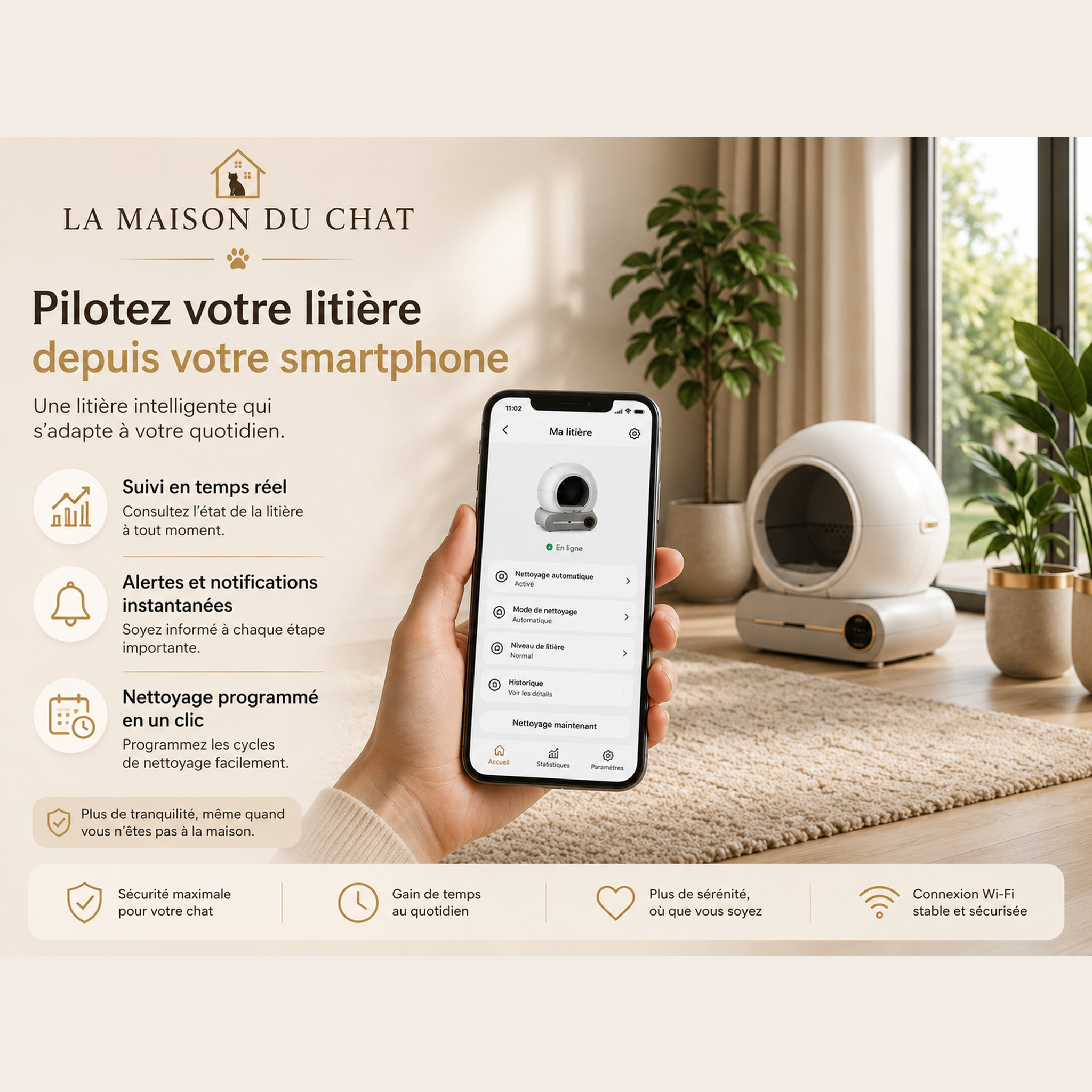 Litière Autonettoyante Intelligente™ pour Chat